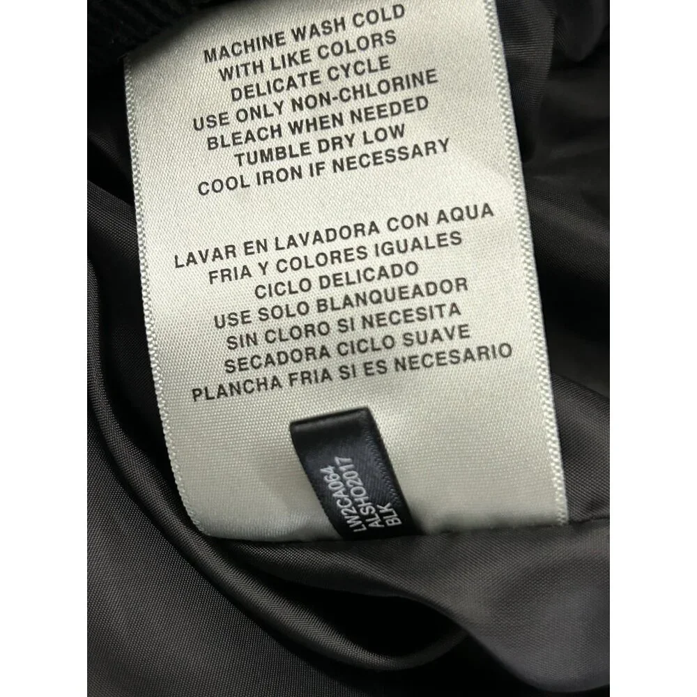 Levi Strauss Women's Size Medium Black Corduroy Puffer Coat Full Zip Lined - Picture 14 of 15